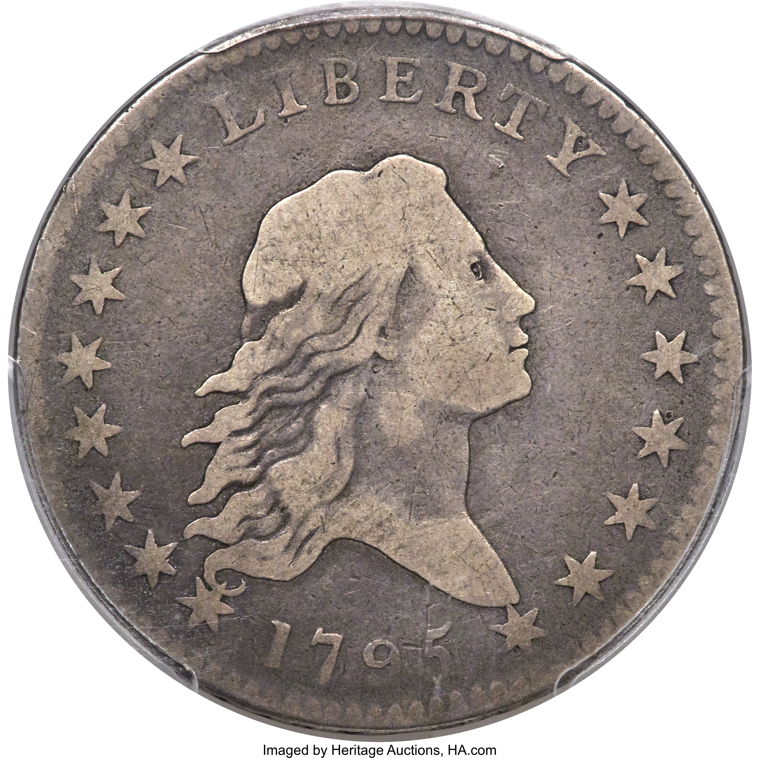 image for: 1795 50C 2 Leaves, O-124, T-12, R.5, VG8 PCGS. CAC....