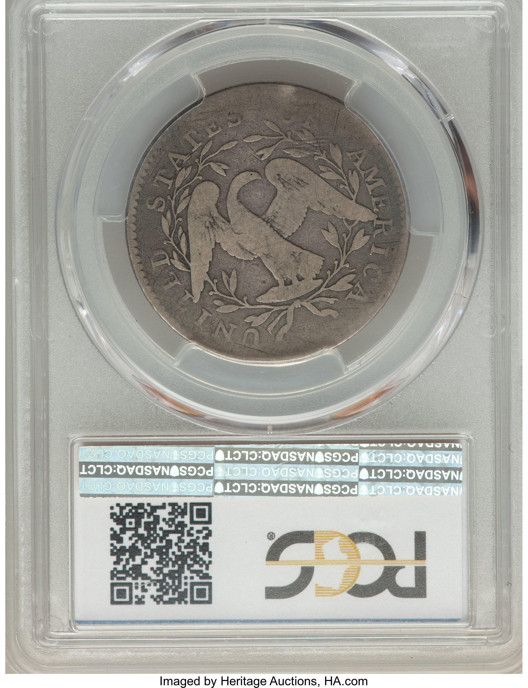 image for: 1795 50C 2 Leaves, O-124, T-12, R.5, VG8 PCGS. CAC....