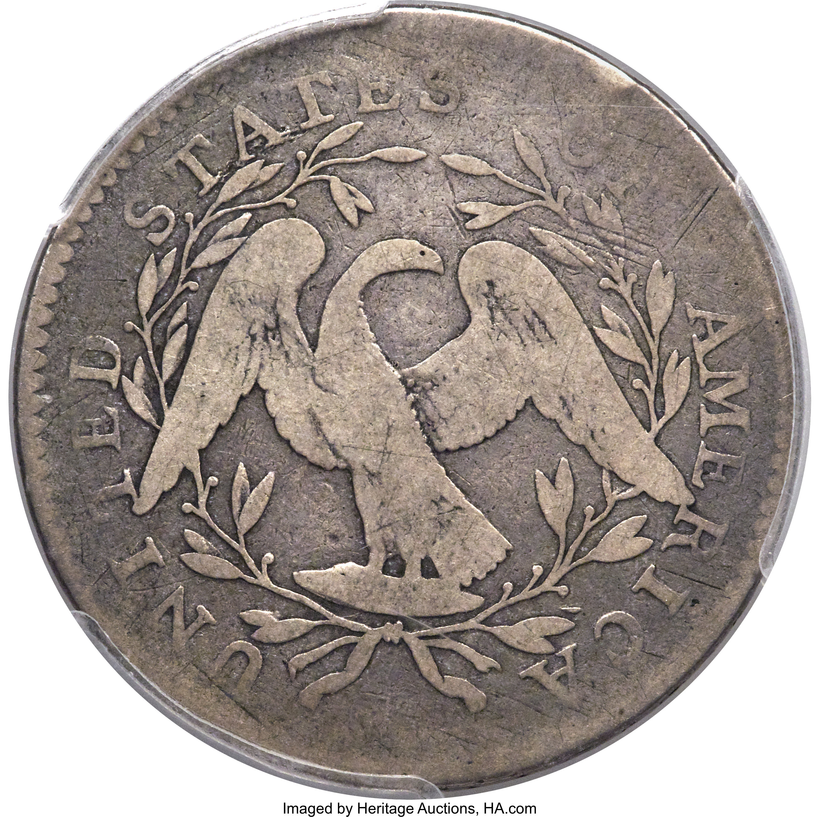 image for: 1795 50C 2 Leaves, O-124, T-12, R.5, VG8 PCGS. CAC....