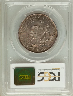 image for: 1822 50C O-105, R.3, AU58 PCGS. PCGS Population: (3/2). NGC Census: (0/2). AU58. Mintage 1,559,573. ...