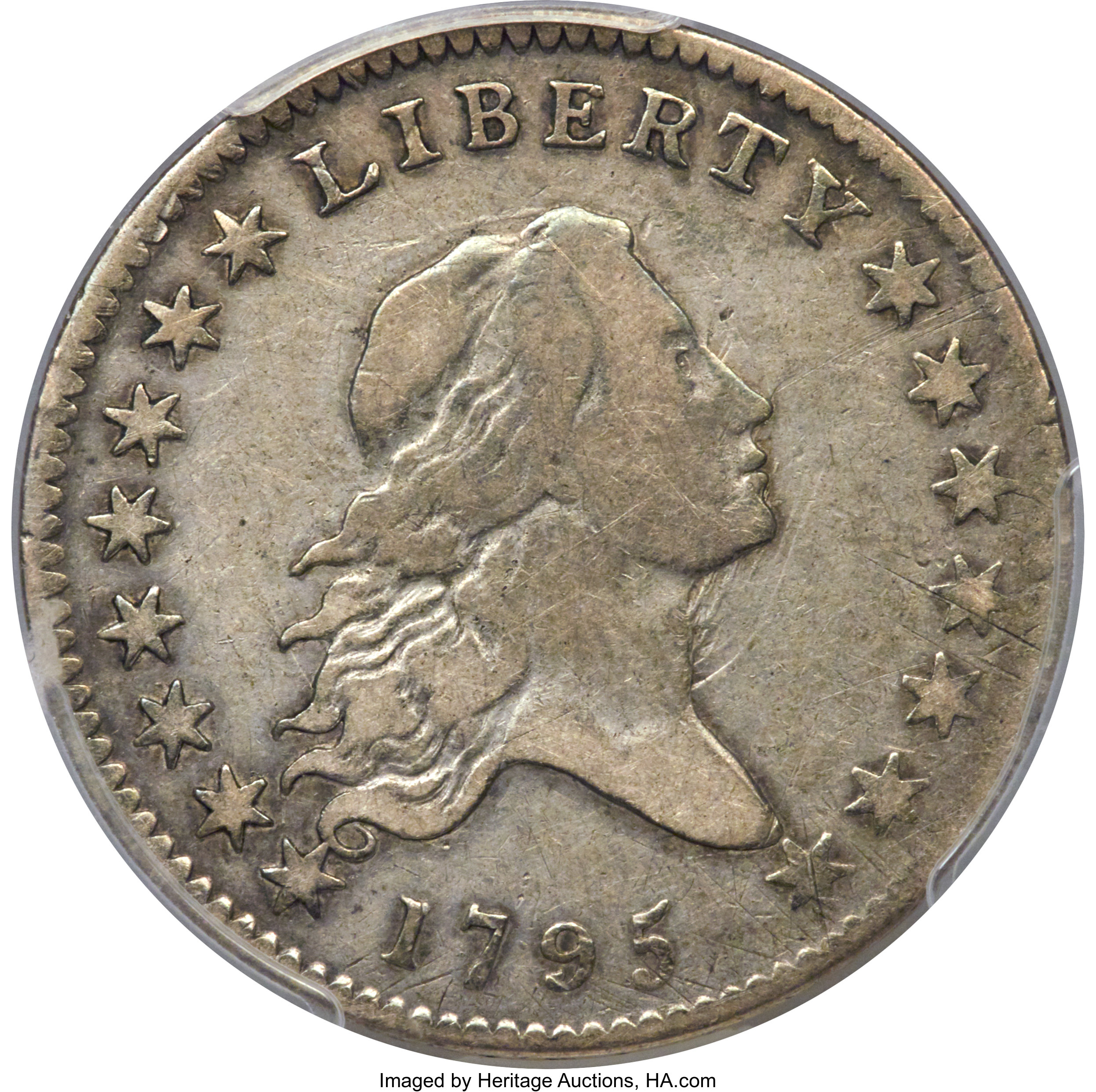 image for: 1795 50C 2 Leaves, Y Over Star, O-121, T-2, High R.4, VF25 PCGS....