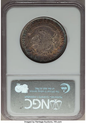 image for: 1818 50C O-106a, R.3, AU55 NGC. CAC. NGC Census: (1/4). PCGS Population: (1/1). AU55. Mintage 1,960,322. ...