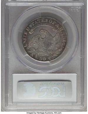 image for: 1823 50C O-104, R.3, VF30 PCGS. PCGS Population: (1/29). NGC Census: (3/26). Mintage 1,694,200. ...