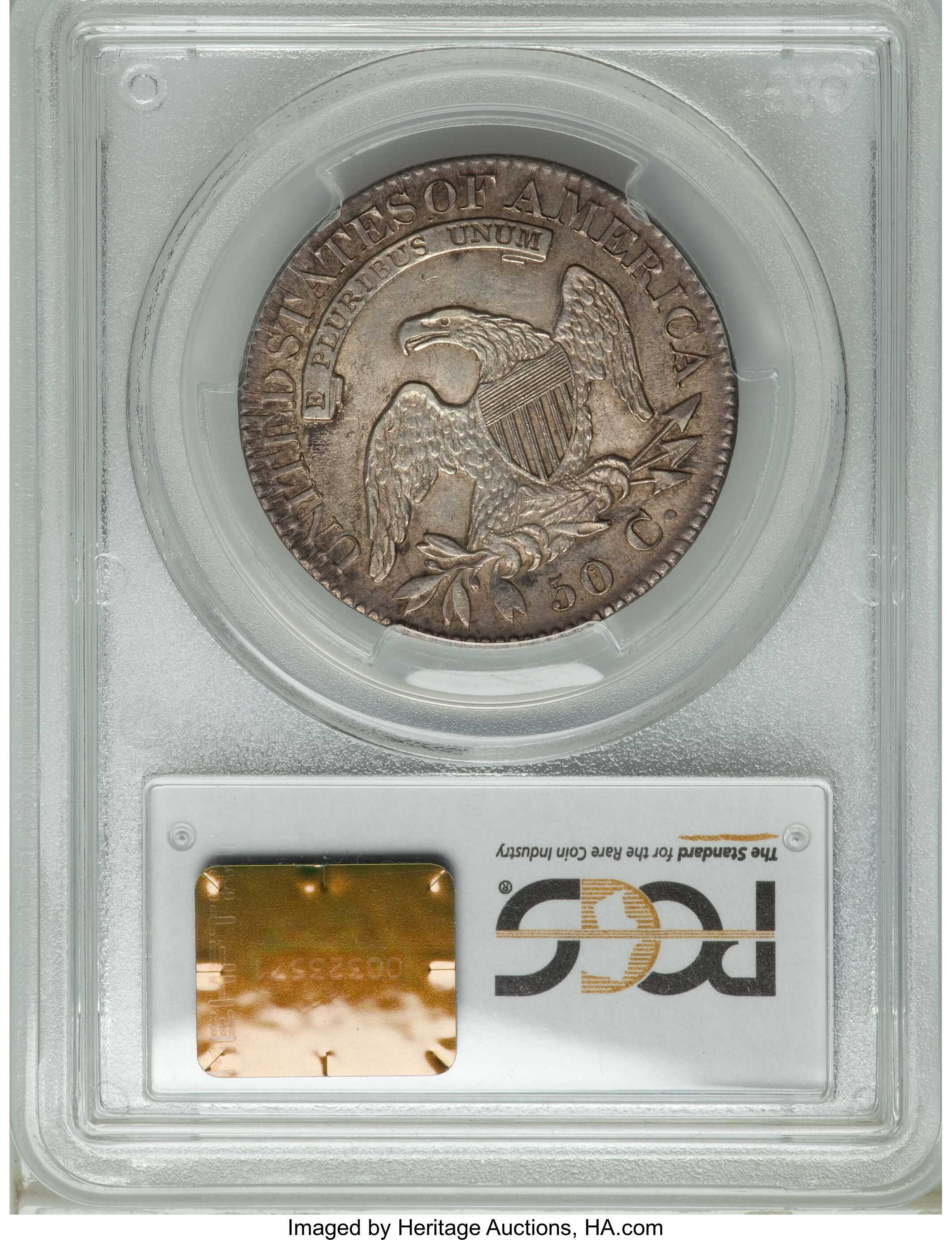 image for: 1825 50C O-104, High R.4, AU50 PCGS. PCGS Population: (2/8). NGC Census: (0/4). AU50. Mintage 2,900,000. ...