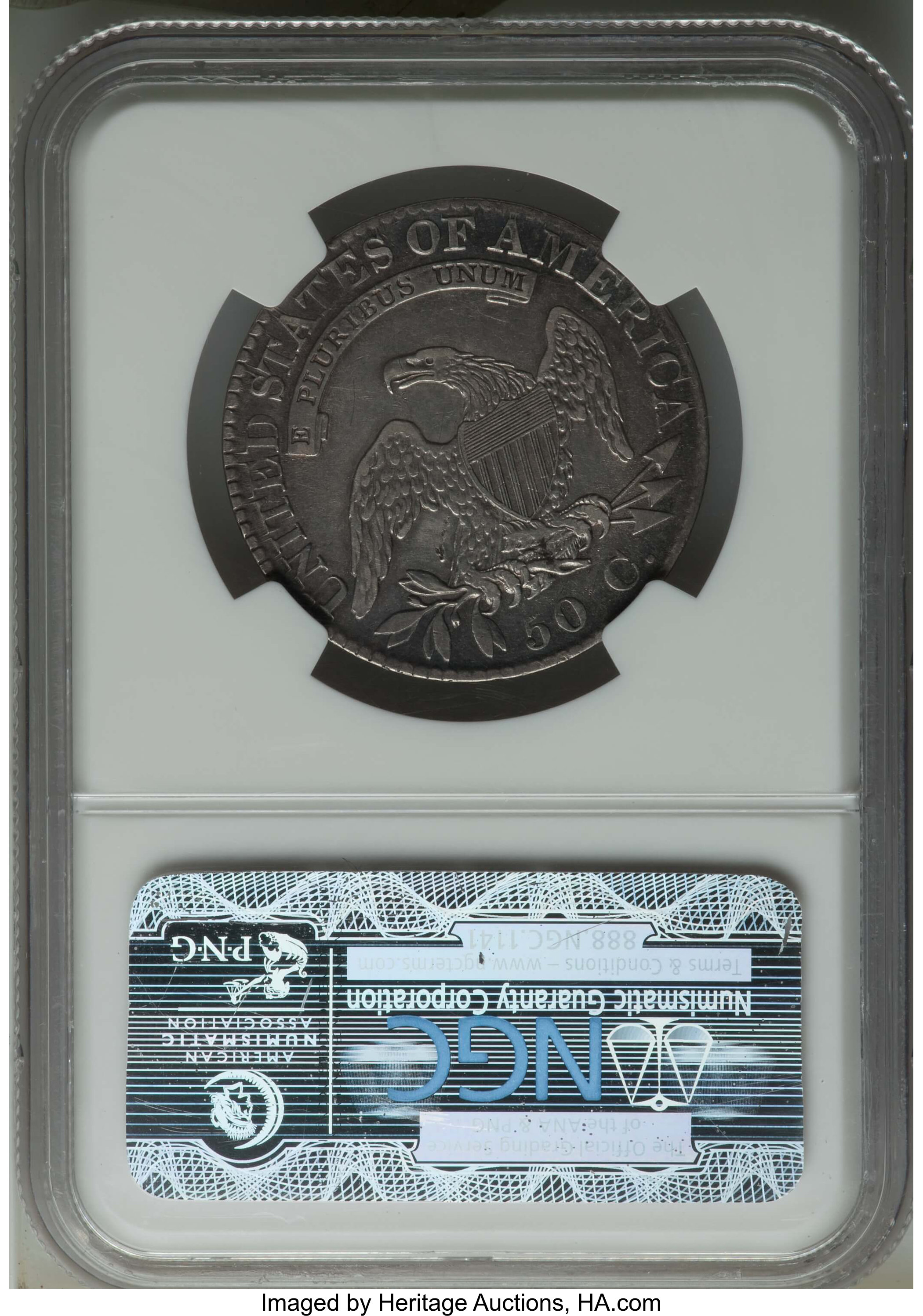 image for: 1824 50C O-105, R.2, XF40 NGC. NGC Census: (4/24). PCGS Population: (2/18). XF40. Mintage 3,504,954. ...