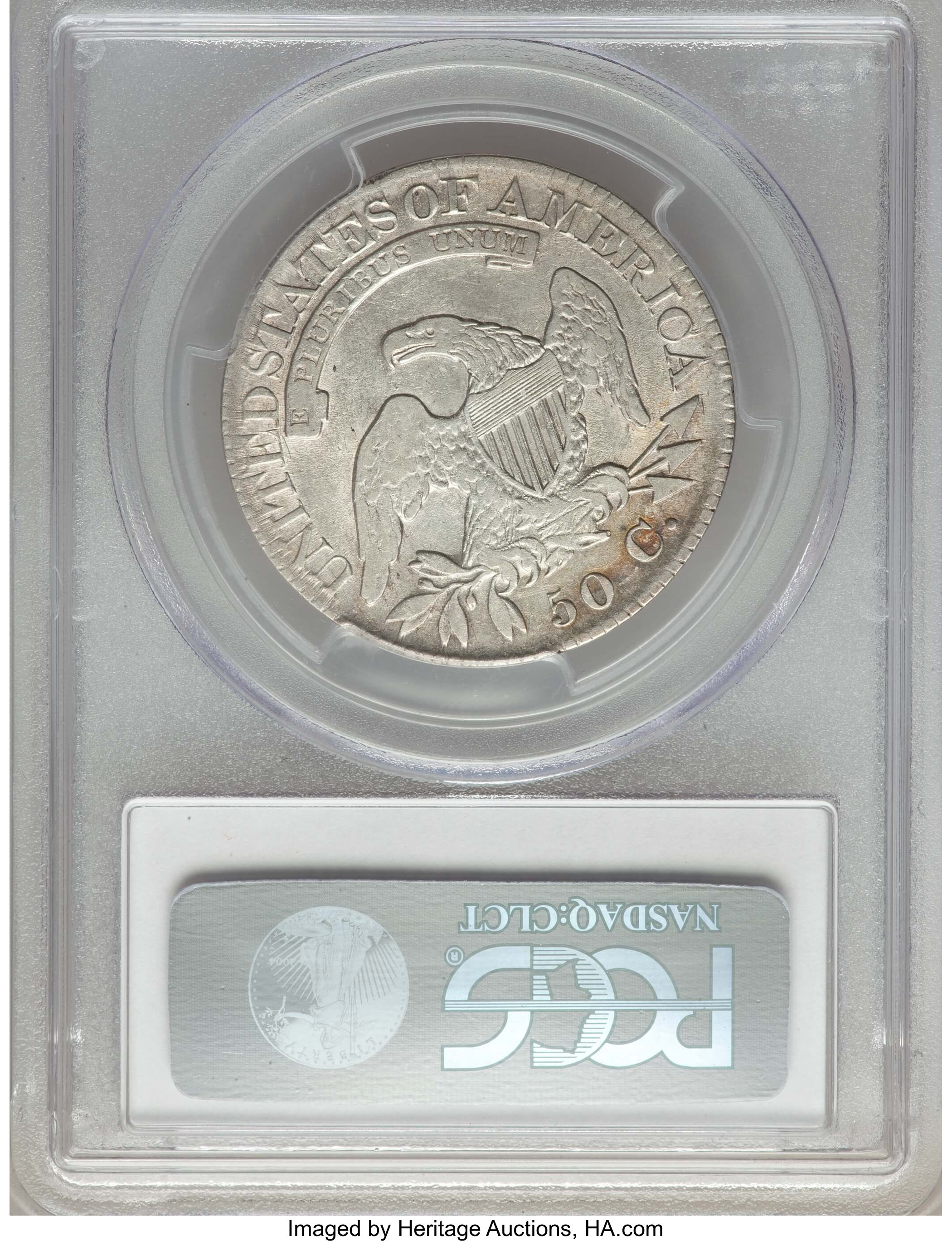 image for: 1825 50C O-104, High R.4, Fine 12 PCGS. PCGS Population: (1/14). NGC Census: (0/6). Fine 12. Mintage 2,900,000. ...