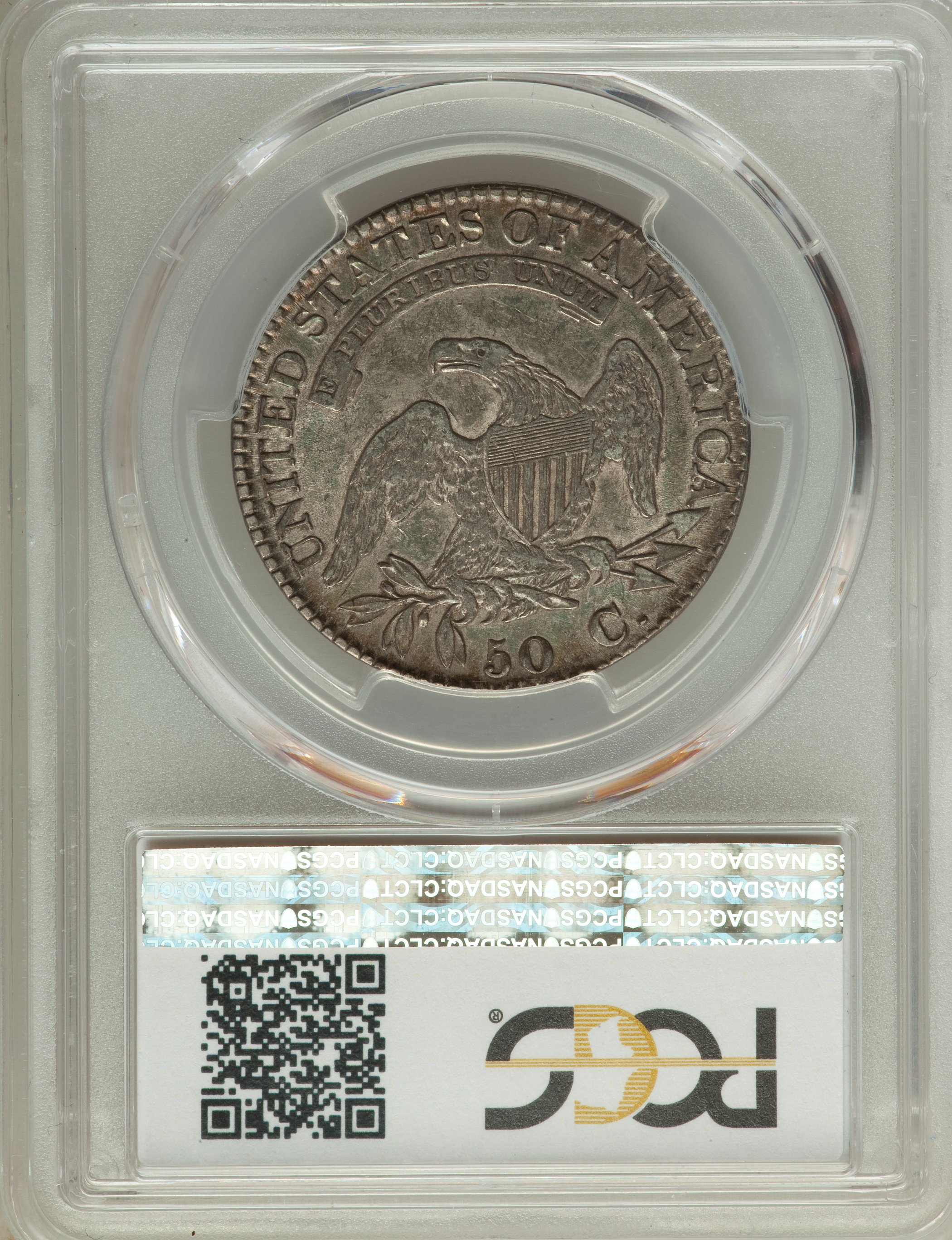 image for: 1824 50C O-104, R.2, XF40 PCGS. PCGS Population: (5/10). NGC Census: (2/23). XF40. Mintage 3,504,954. ...