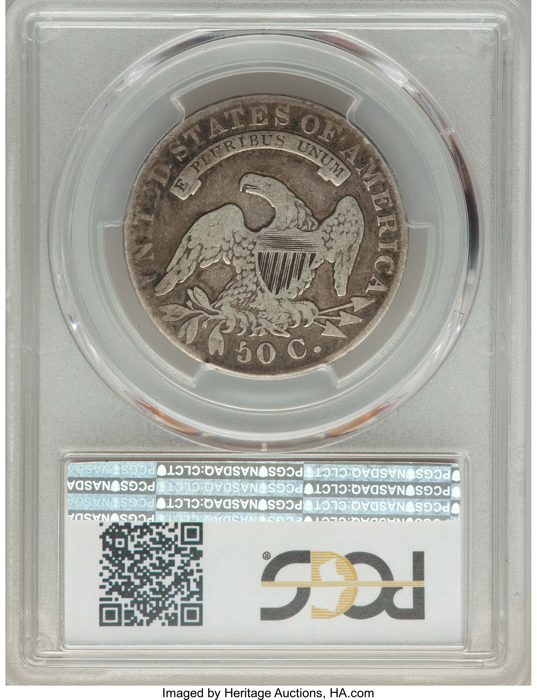 image for: 1833 50C O-115, High R.5, VG10 PCGS. PCGS Population: (1/13). NGC Census: (0/1).  Mintage 5,206,000. ...