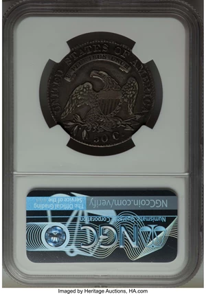 image for: 1833 50C O-112, R.2, XF45 NGC. NGC Census: (3/22). PCGS Population: (1/10). XF45. Mintage 5,206,000. ...
