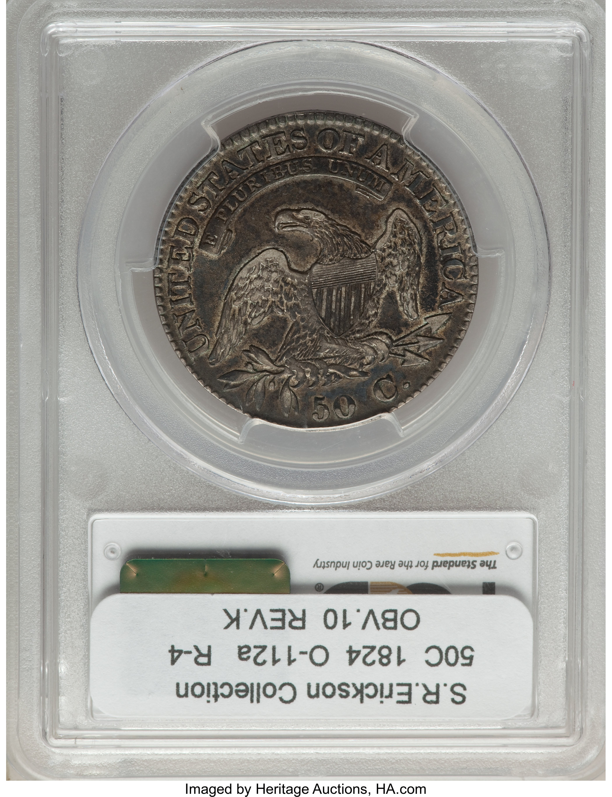 image for: 1824 50C O-112a, R.4, XF40 PCGS. PCGS Population: (0/1). NGC Census: (1/1). XF40. Mintage 3,504,954. From The S. R. Colle...