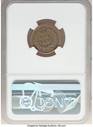 image for: 1862 1C Indian Cent -- Broadstruck, Rotated Dies -- VF20 NGC....