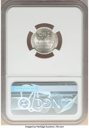image for: 1958 1C Lincoln Cent -- Struck on 10C Planchet -- MS62 NGC. (2.55 grams)....