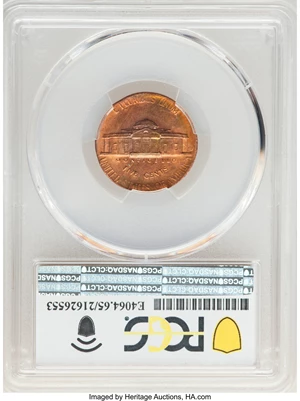 image for: 1958-D 5C Jefferson Nickel -- Struck on Cent Planchet -- MS65 PCGS. From the Fred Weinberg Collection....
