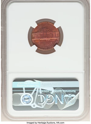 image for: 1995-P 5C Jefferson Nickel -- Struck On a 1C Planchet -- MS64 Red NGC. (2.5 grams)....