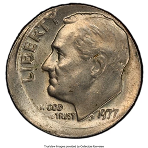 image for: 1977 10C Roosevelt Dime -- Struck 10% Off Center -- MS63 PCGS....