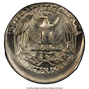 image for: 1987-P 25C Washington Quarter Dollar -- Struck 10% Off Center @6:00 -- MS63 PCGS....