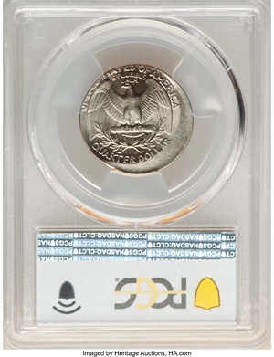 image for: 1987-P 25C Washington Quarter Dollar -- Struck 20% Off Center @8:00 -- MS64 PCGS....