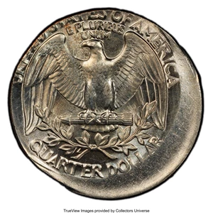 image for: 1987-P 25C Washington Quarter Dollar -- Struck 20% Off Center @8:00 -- MS64 PCGS....