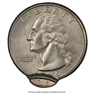 image for: 1996-P 25C Washington Quarter Dollar -- Double Struck, Second Strike 96% Off Center -- AU58 PCGS....
