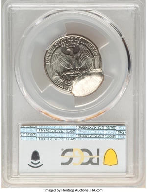 image for: 1996-P 25C Washington Quarter Dollar -- Double Struck, Second Strike 85% Off Center -- MS60 PCGS....