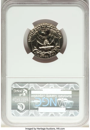 image for: 1970-S 25C Washington Quarter Dollar -- Obverse Struck Thru -- PR67 NGC....