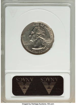 image for: 2000-P 25C Virginia Statehood Quarter Dollar -- Straight Clip -- MS60 ANACS....