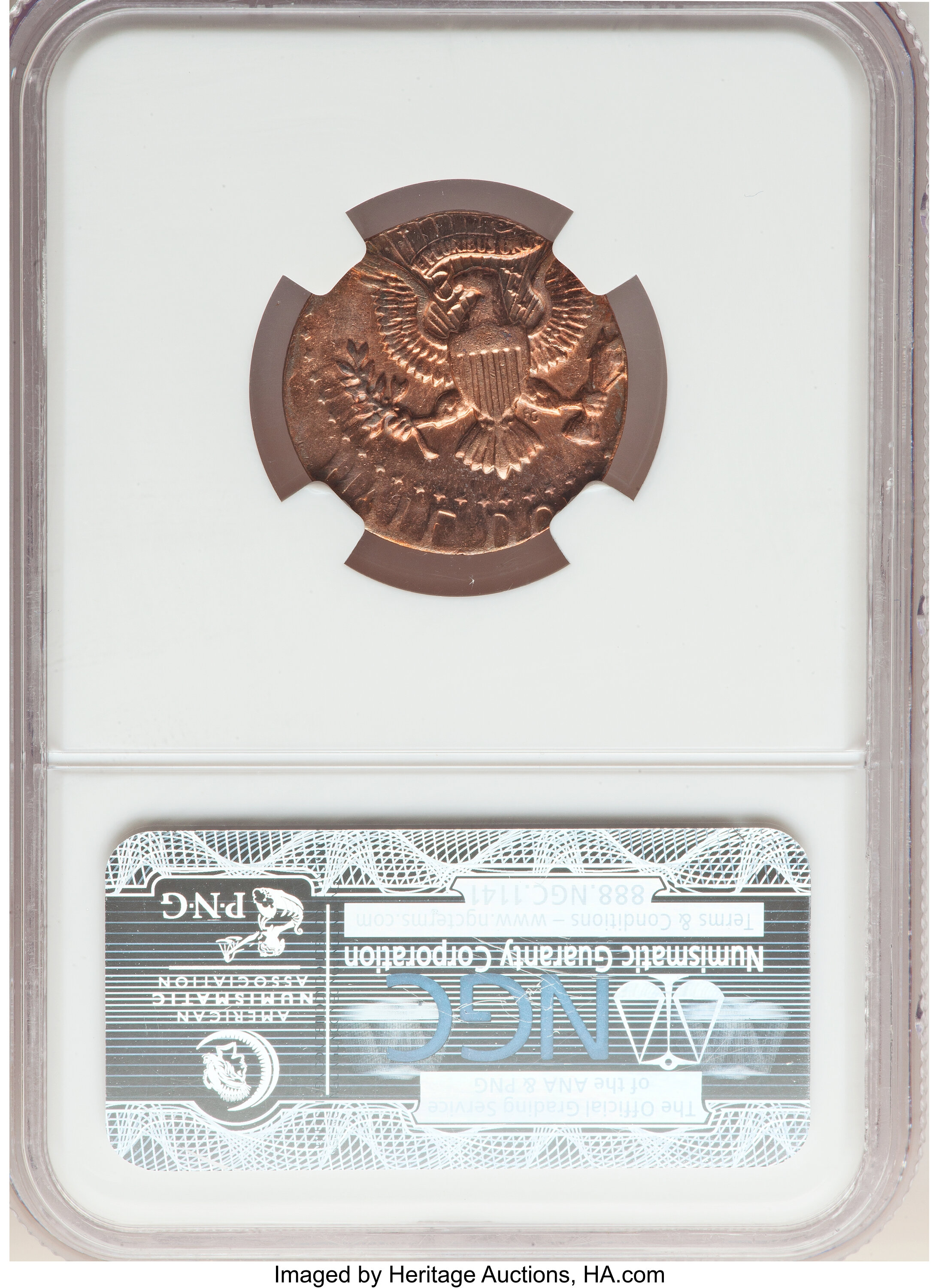 image for: No Date 50C Kennedy Half Dollar -- Struck On 1C Planchet -- MS62 Red and Brown NGC. (3.09 grams)....