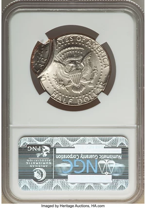 image for: 1995-P 50C Kennedy Half Dollar -- Double Struck, Second Strike 80% Off Center -- MS64 NGC....