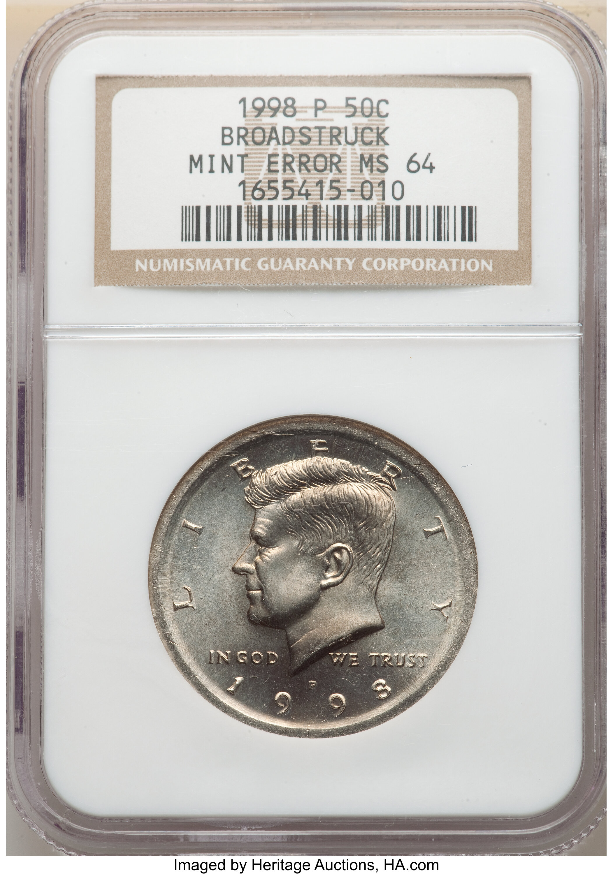 image for: 1998-P 50C Kennedy Half Dollar -- Broadstruck -- MS64 NGC....