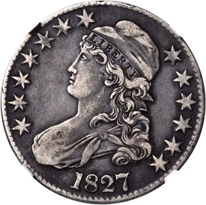 image for: 1827 Capped Bust Half Dollar. O-109. Square Base 2. VF-35 (NGC).