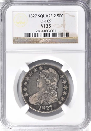 image for: 1827 Capped Bust Half Dollar. O-109. Square Base 2. VF-35 (NGC).