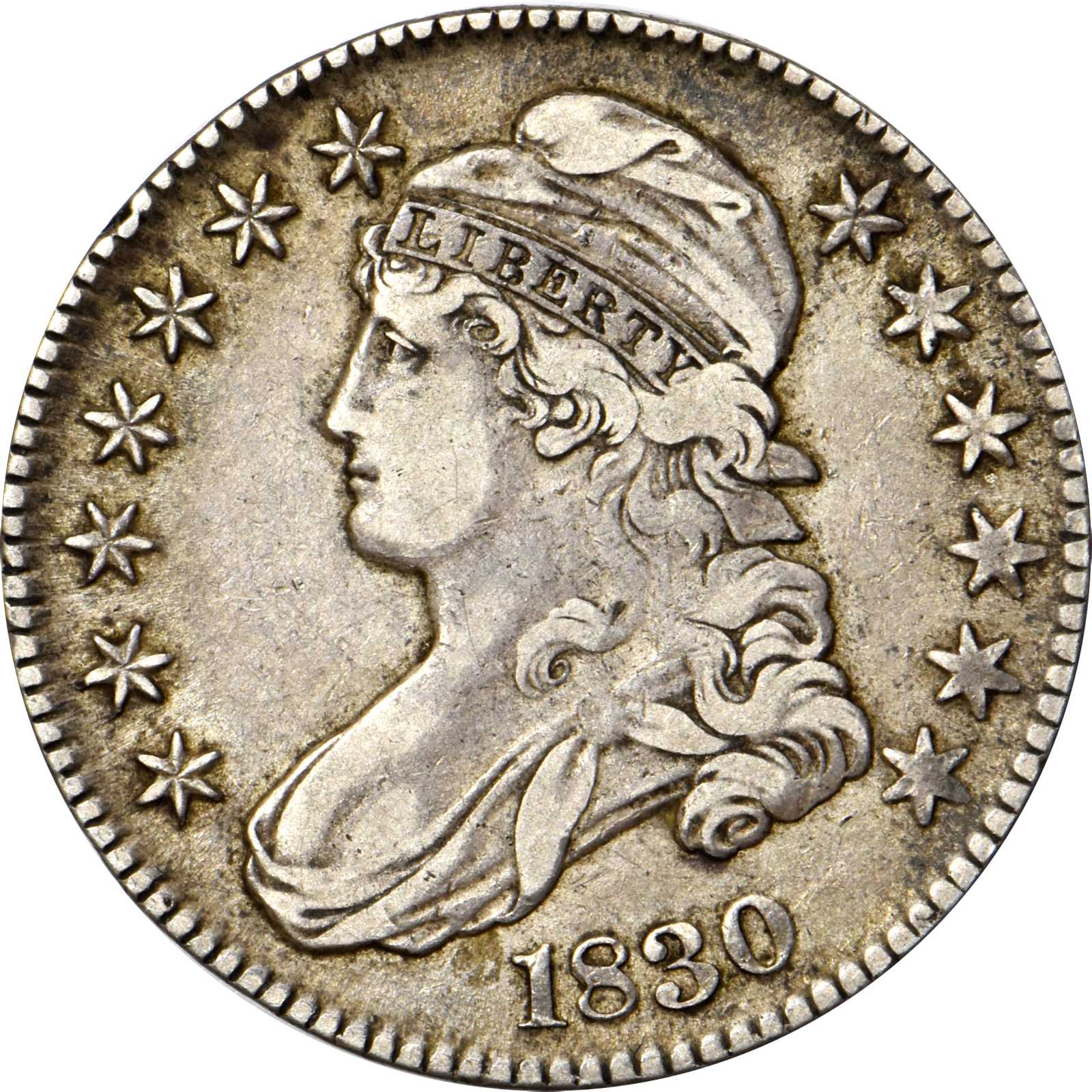 image for: 1830 Capped Bust Half Dollar. O-111. Rarity-2. Small 0. VF-30 (PCGS).