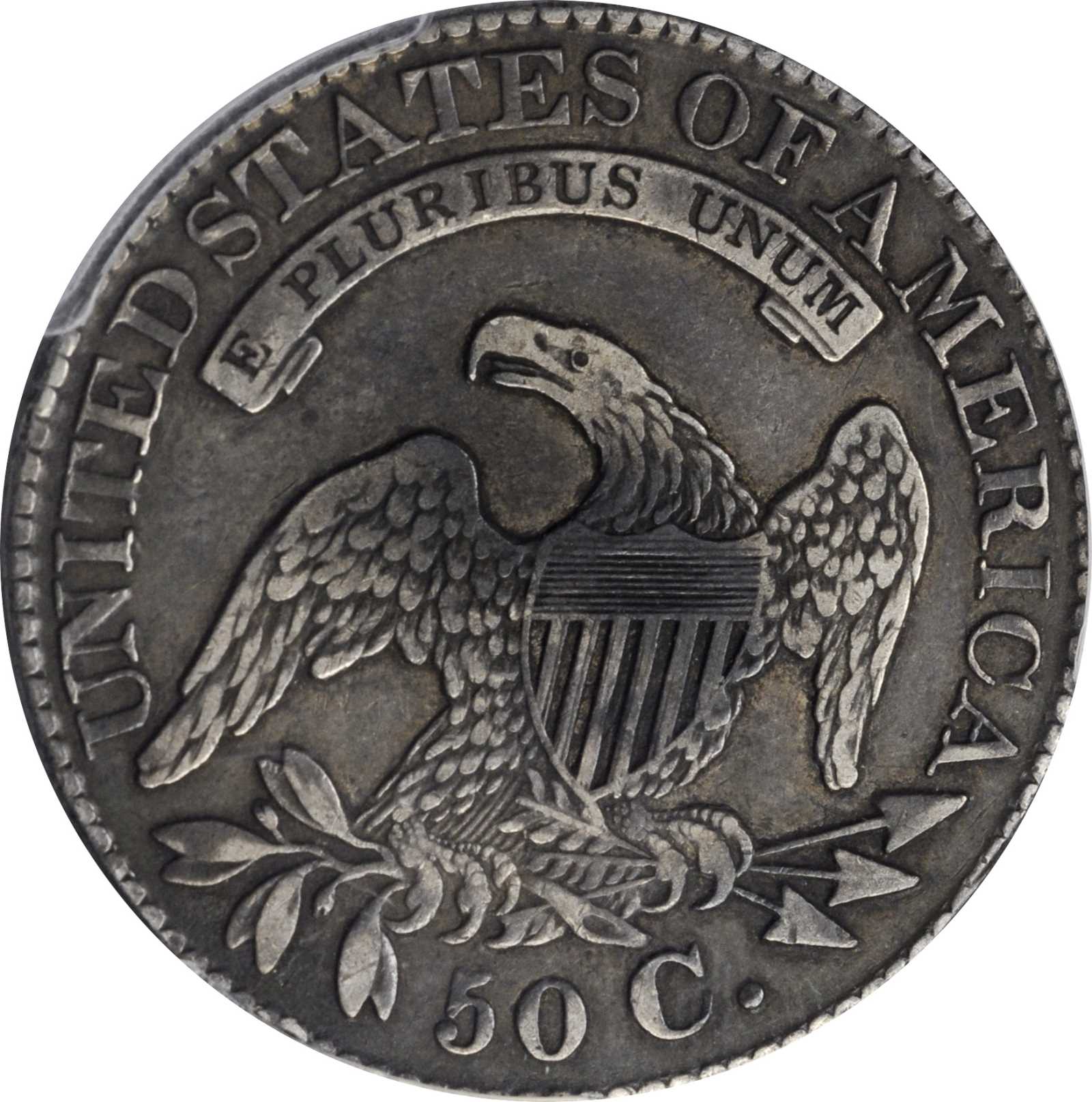 image for: 1827 Capped Bust Half Dollar. O-120. Rarity-5. Square Base 2. EF-40 (PCGS).