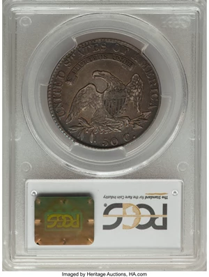 image for: 1820 50C Square Base 2, Large Date, Knob, O-104a, R.7?, XF45 PCGS....
