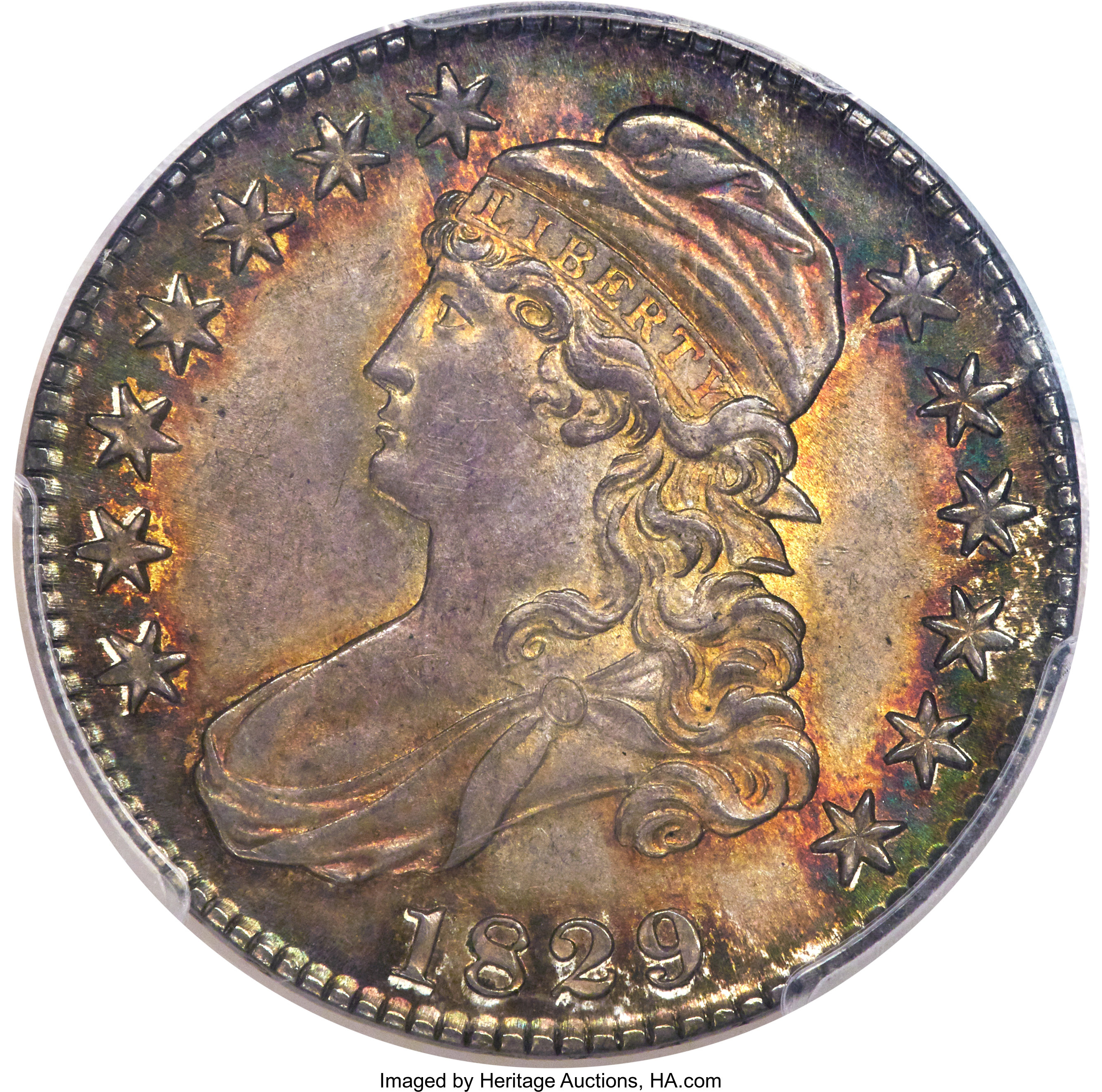 1829 50c Large Letters, O-110 MS