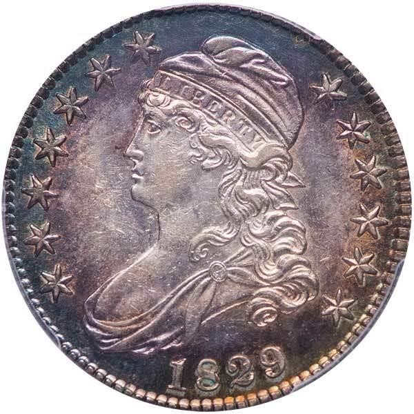 image for: 50C 1829 O-110. LARGE LETTERS. PCGS AU58