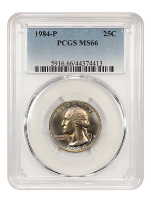 image for: 1984-P 25c PCGS MS66