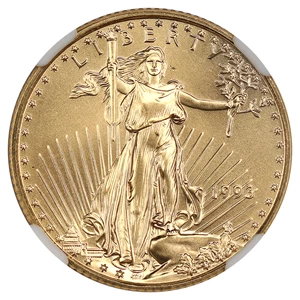 image for: 1993 Gold Eagle $10 NGC MS69