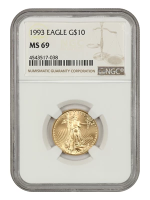 image for: 1993 Gold Eagle $10 NGC MS69