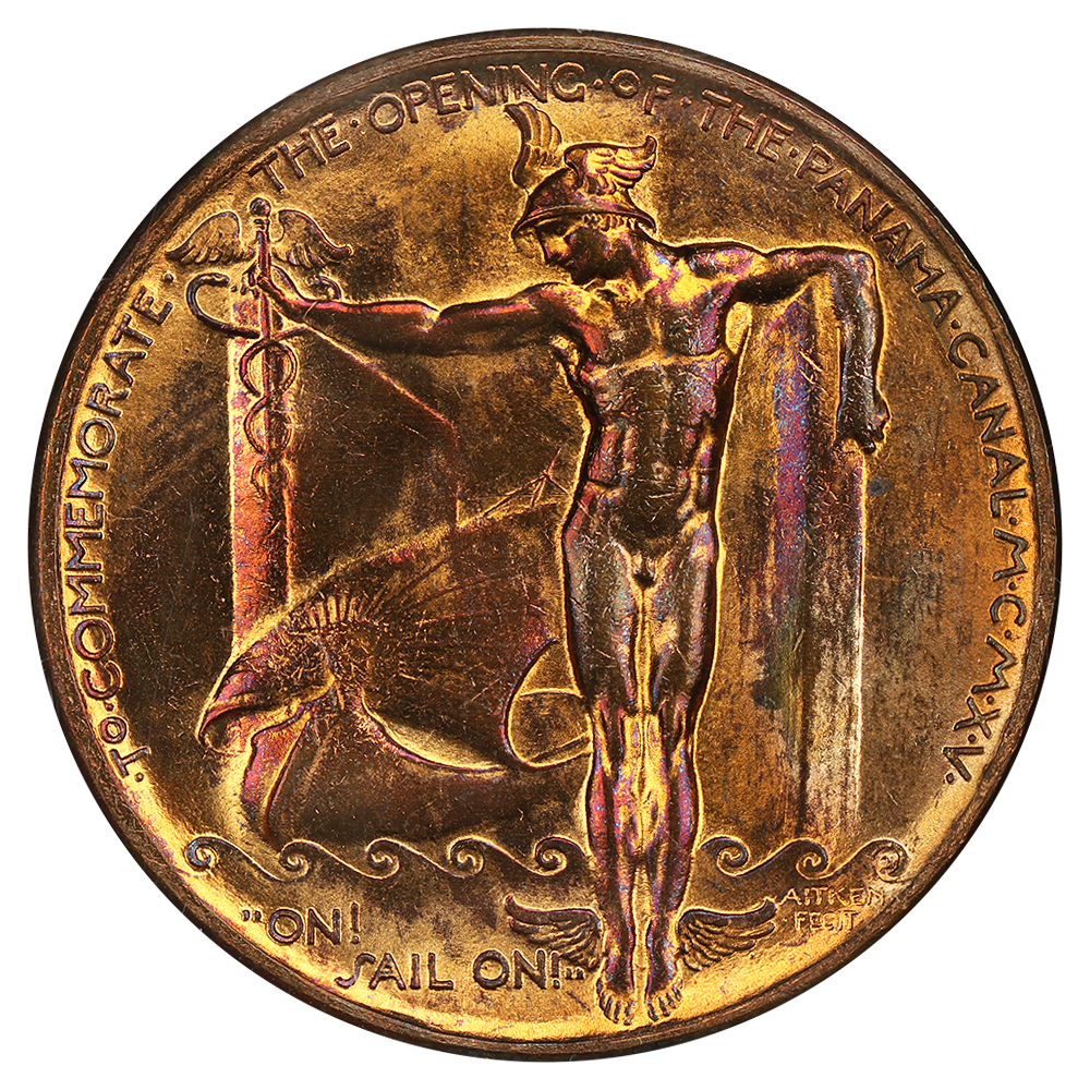 image for: 1915 CA Pan-Pac Expo  Official  Gilt SC$1 NGC MS63 (HK-401)