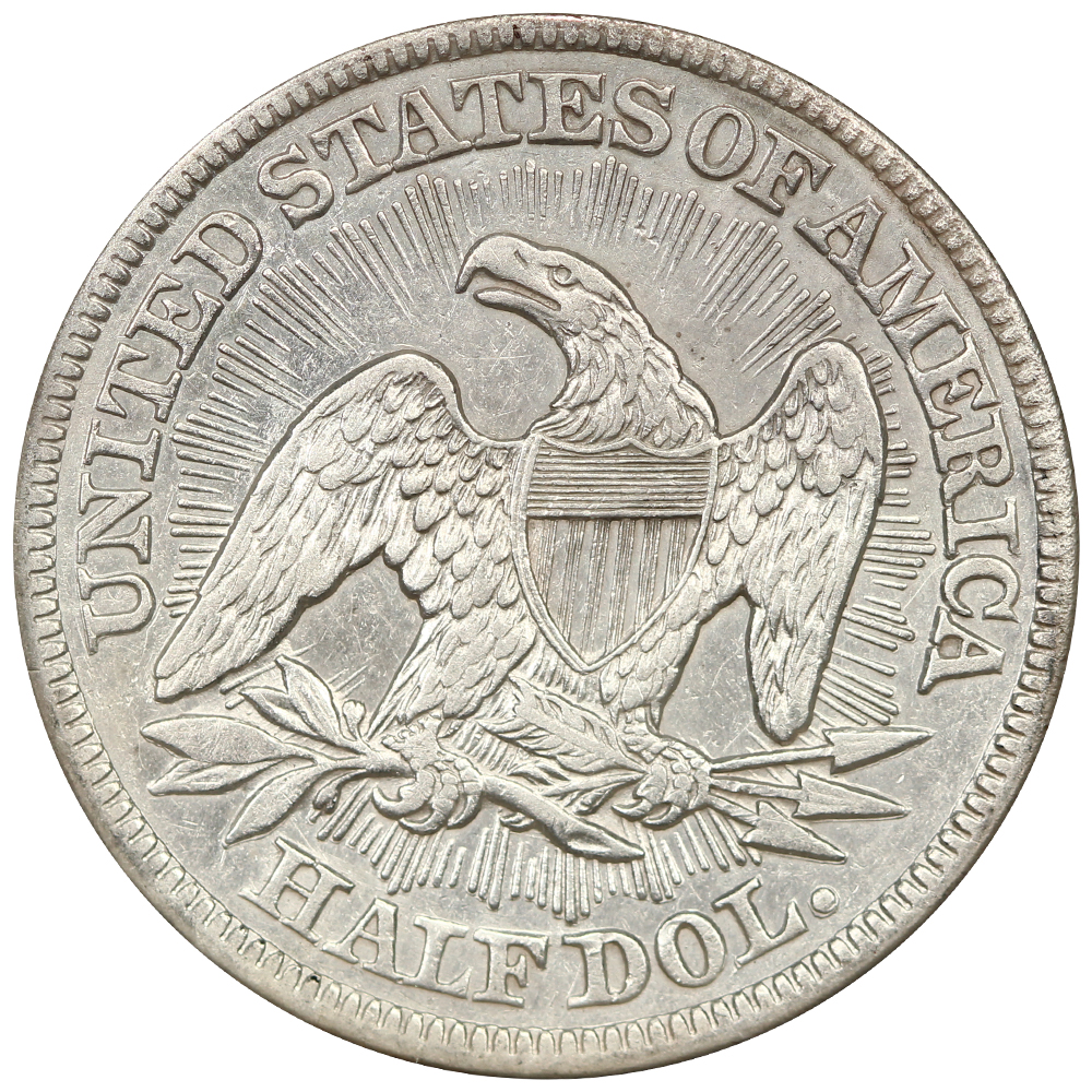 image for: S.S. Republic: 1853 50c NGC Shipwreck Effect (B) AU (Arrows & Rays)