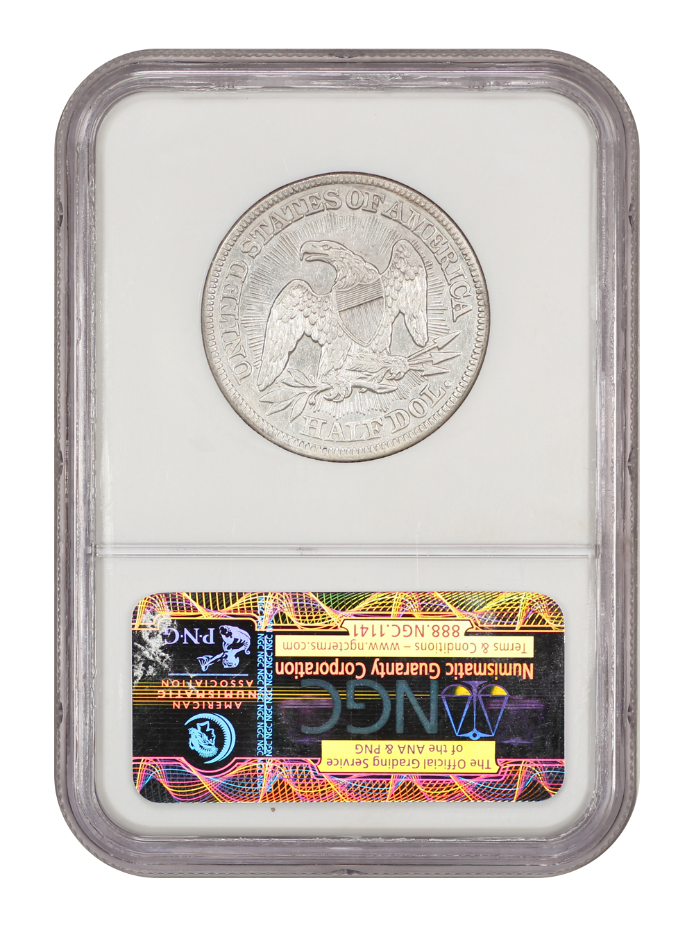 image for: S.S. Republic: 1853 50c NGC Shipwreck Effect (B) AU (Arrows & Rays)