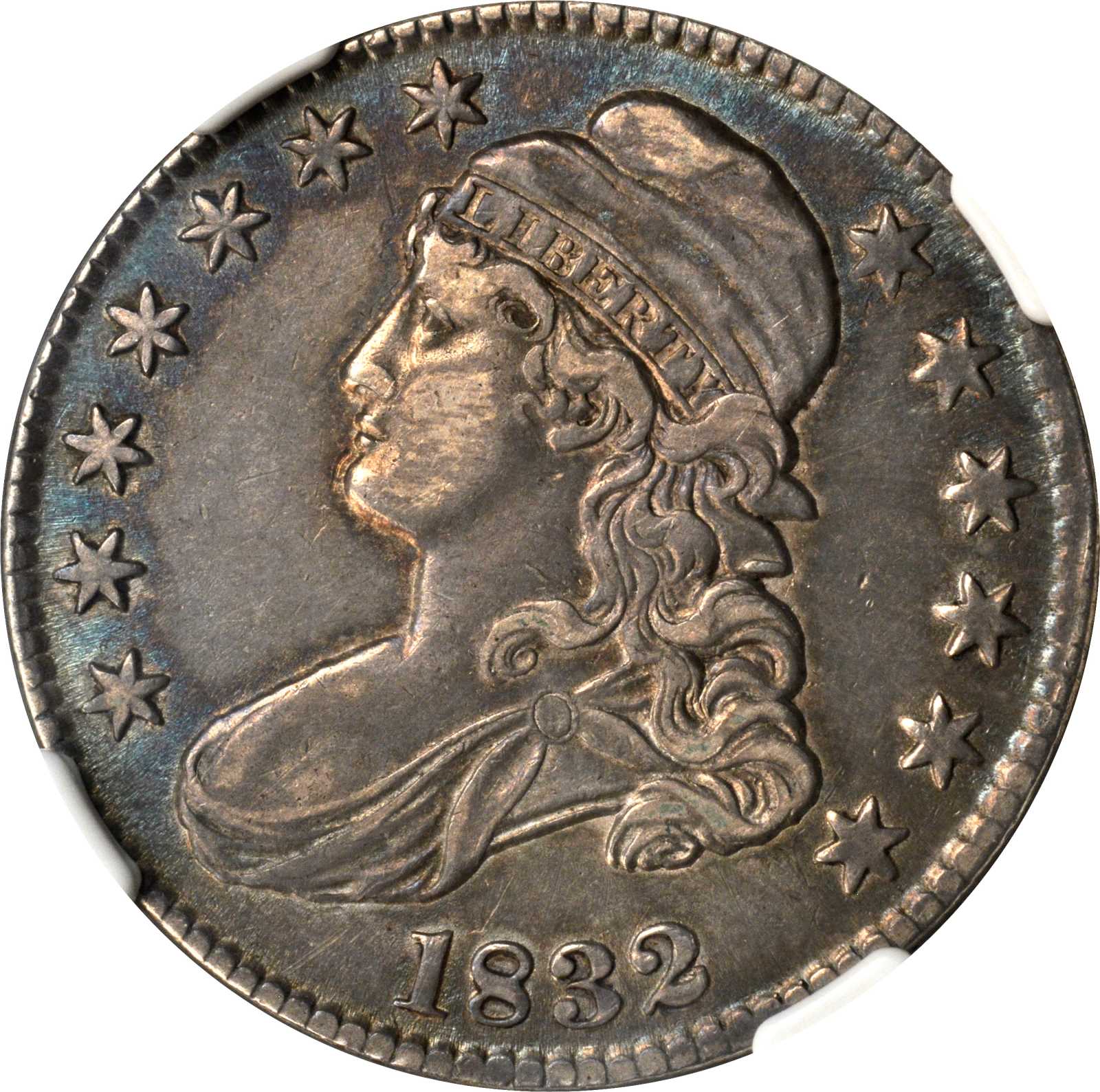 image for: 1832 Capped Bust Half Dollar. O-121. Rarity-3. Small Letters. AU-50 (NGC).