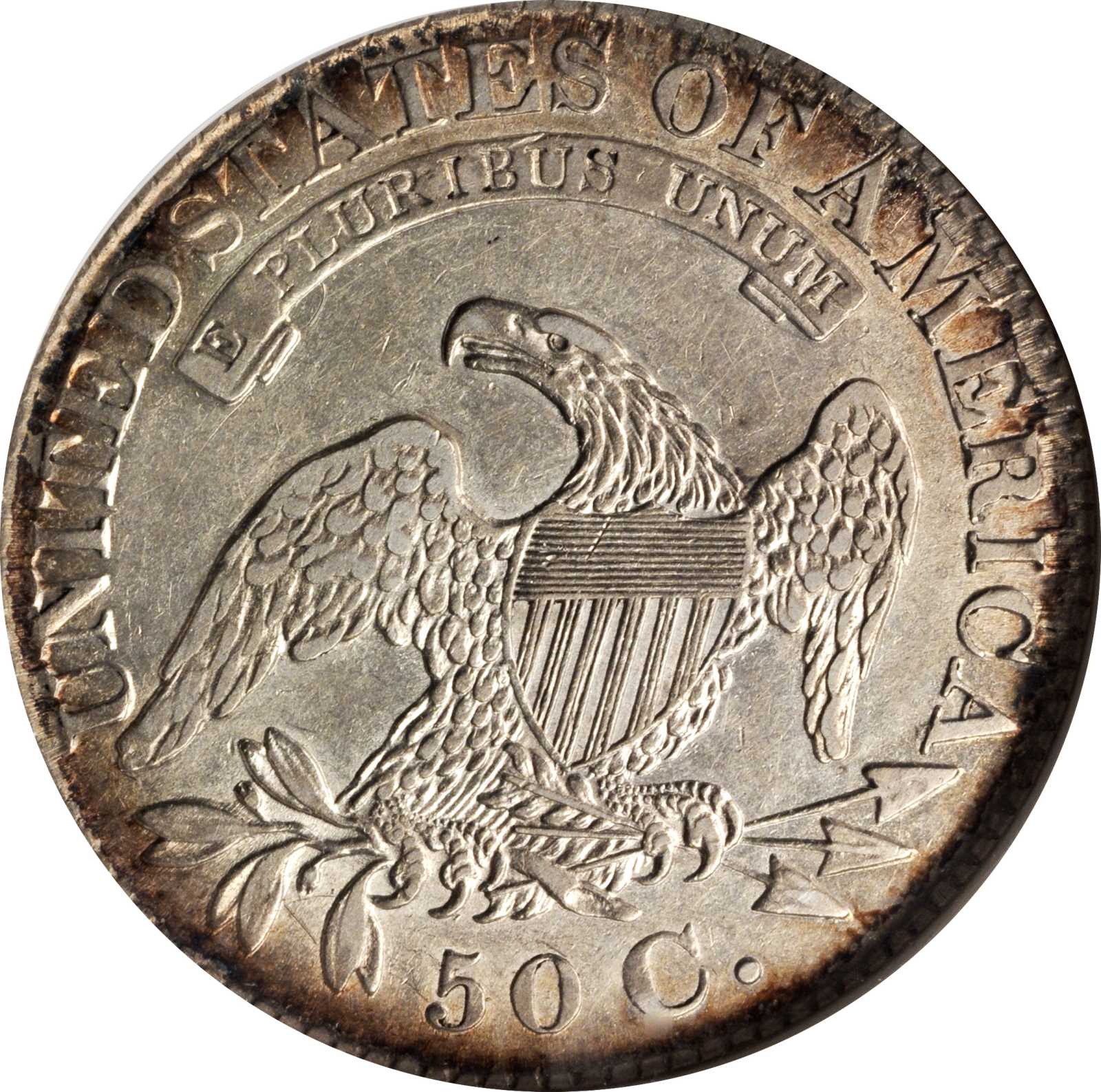 image for: 1828 Capped Bust Half Dollar. O-107. Rarity-2. Curl Base Knob 2. EF-45 (NGC).