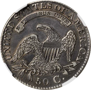 image for: 1827 Capped Bust Half Dollar. O-141. Rarity-3. Square Base 2. EF-40 (NGC).