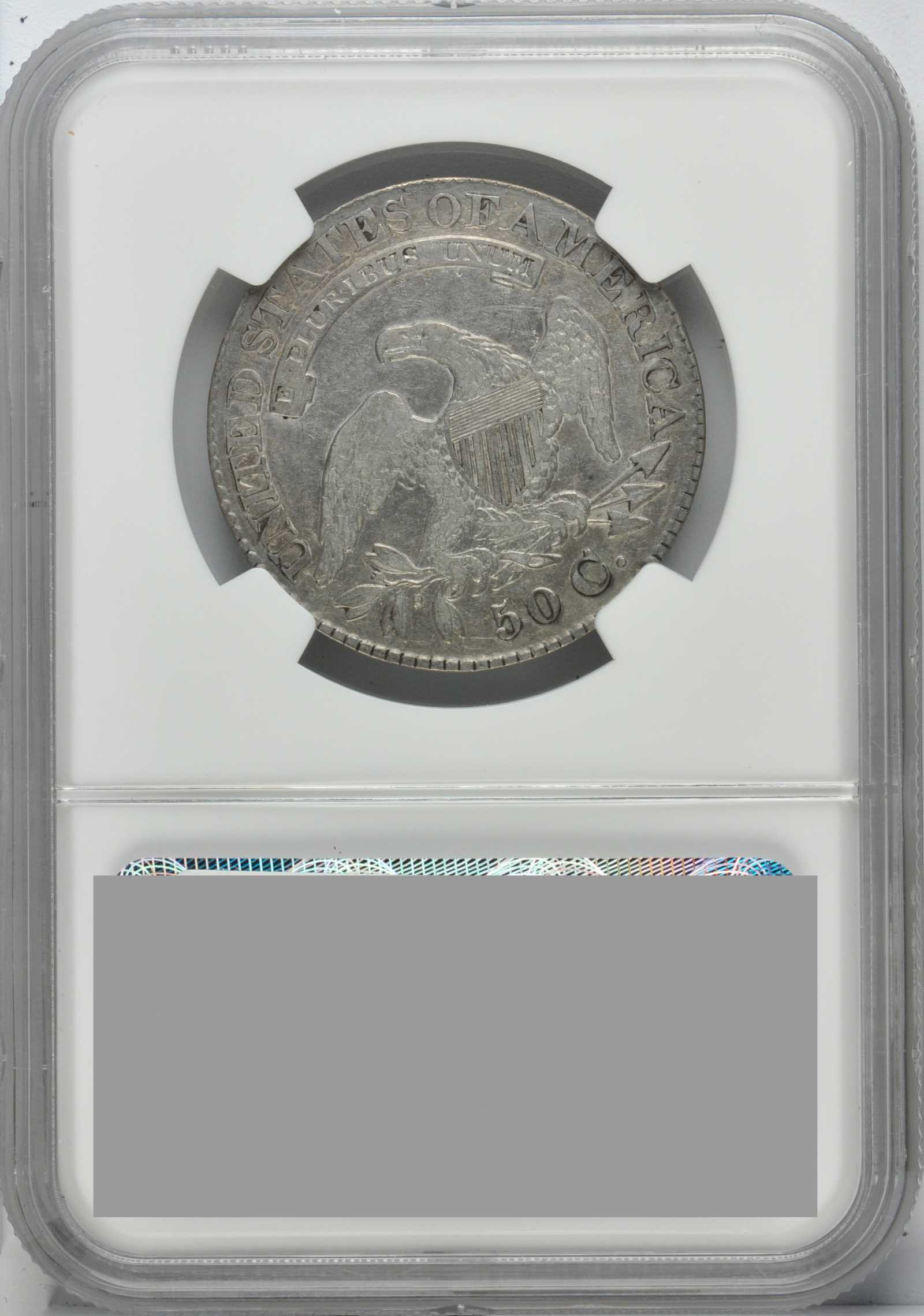 image for: 1828 Capped Bust Half Dollar. O-117. Rarity-1. Square Base 2, Small 8s, Large Letters. VF-30 (NGC).