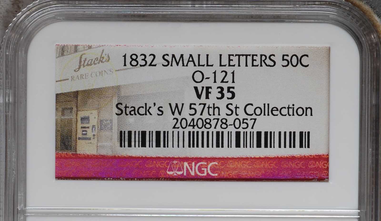 image for: 1832 Capped Bust Half Dollar. O-121. Rarity-3. Small Letters. VF-35 (NGC).