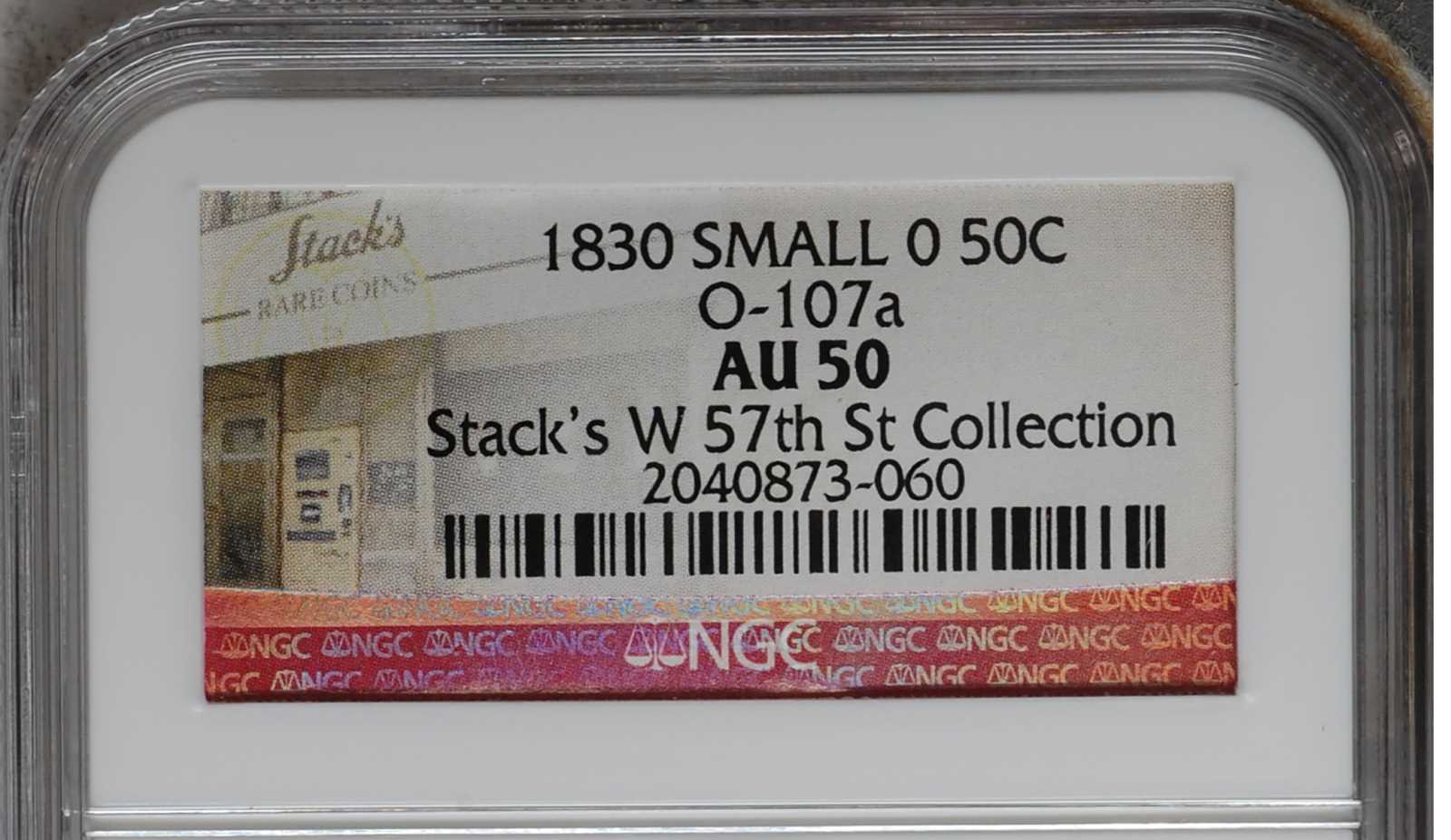 image for: 1830 Capped Bust Half Dollar. O-107a. Rarity-2. Small 0. AU-50 (NGC).
