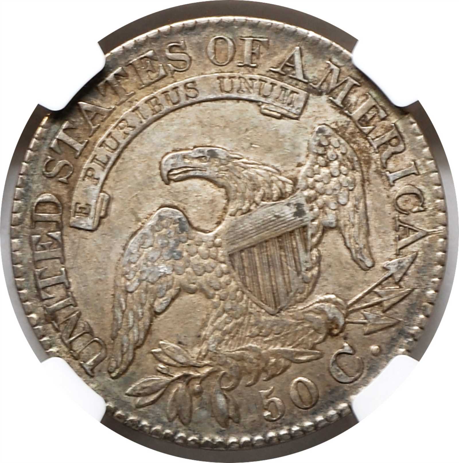 image for: 1828 Capped Bust Half Dollar. O-114. Rarity-3. Square 2, Small 8, Large Letters. EF-45 (NGC).