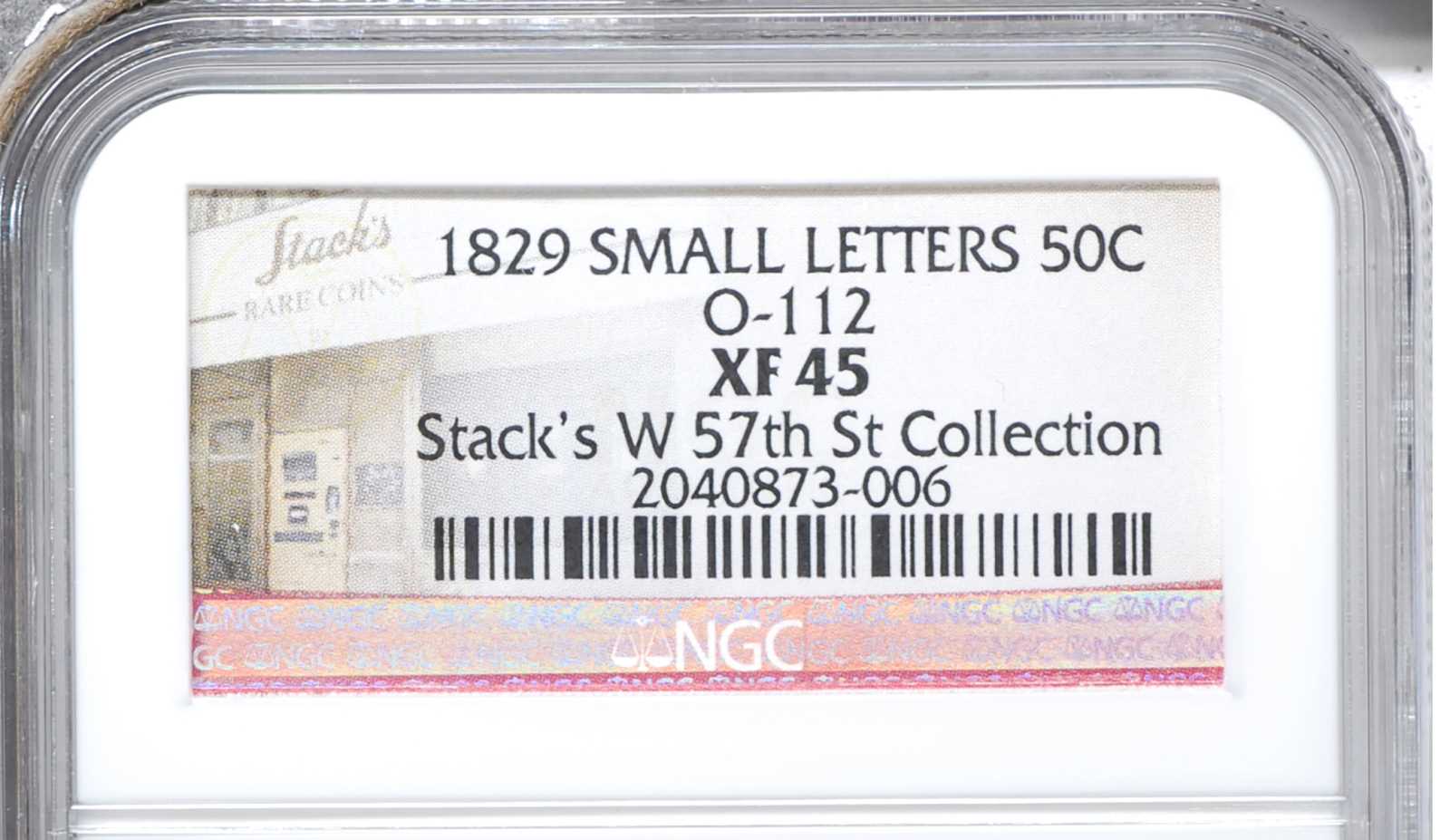 image for: 1829 Capped Bust Half Dollar. O-112. Rarity-1. Small Letters. EF-45 (NGC).